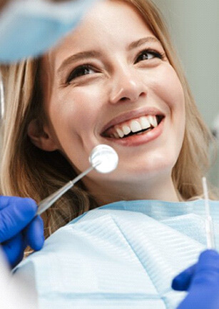 patient smile at dentist