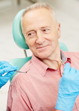 Older man in dental chair
