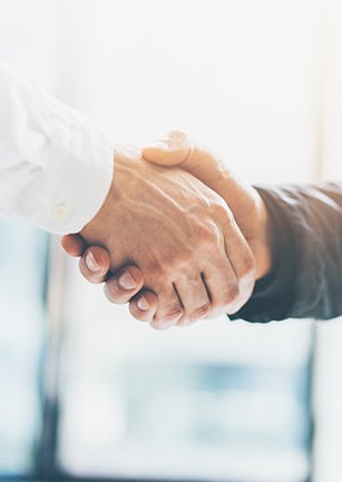 Two people shaking hands
