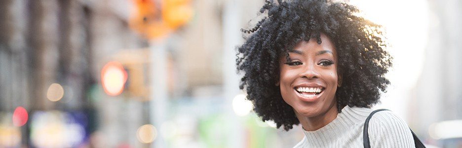 Woman with flawless smile