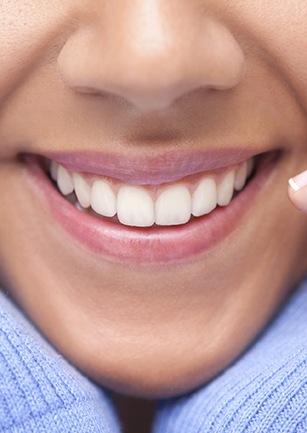 Closeup of healthy teeth and gums