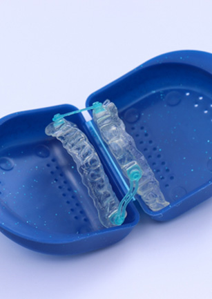 Oral appliance in a case