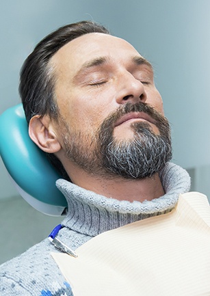 Relaxed man in dental chair